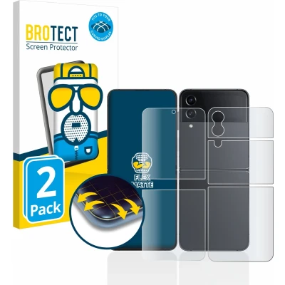 Afbeelding van BROTECT Screenprotector voor Samsung Galaxy Z Flip 4 (Voor+Achter) Folie Beschermfolie matte volledig dekking (2 Stuks)