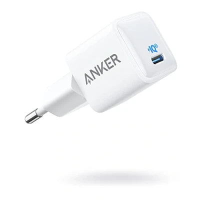 Afbeelding van Anker 511 (Nano) 20 W iPhone USB C oplader, PIQ 3.0 Mini geschikt voor 13/13 Mini/13 Pro/13 Pro Max, Galaxy, Pixel 4/3, iPad Pro, AirPods mat wit (zonder oplaadkabel)