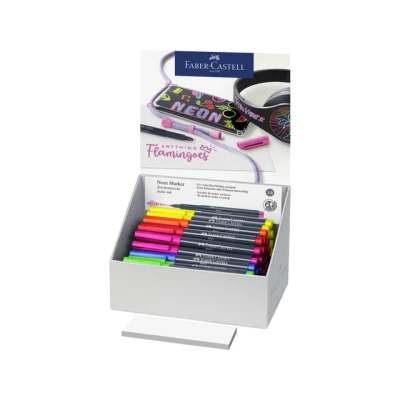 Afbeelding van Faber Castell markers Neon display 60 stuks assorti kleuren FC 160860