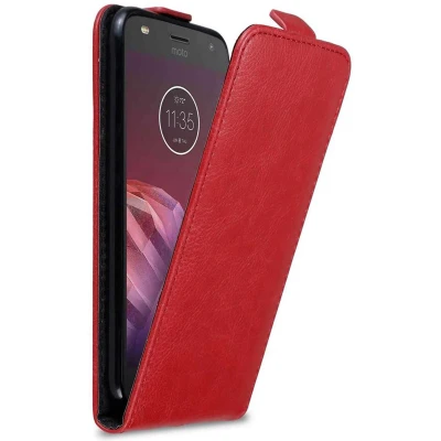 Afbeelding van Cadorabo Hoesje geschikt voor Motorola MOTO Z2 PLAY / FORCE in APPEL ROOD Beschermhoes Flip Case Cover magnetische