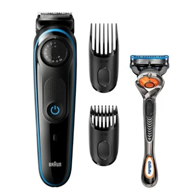 Afbeelding van Braun BT3240 baardtrimmer Nat en droog Zwart, Blauw
