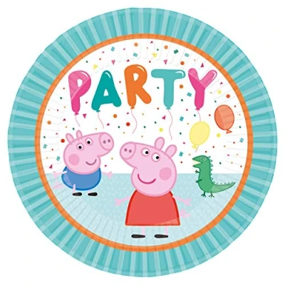 Afbeelding van Amscan Peppa Pig papieren borden (23 cm) Dinosaurus