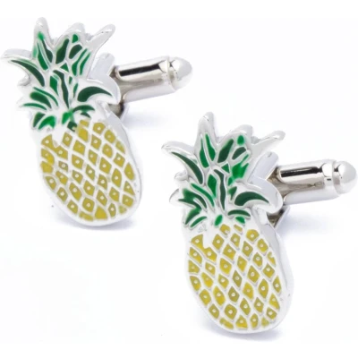 Afbeelding van Manchetknopen Ananas Oranje en Groen