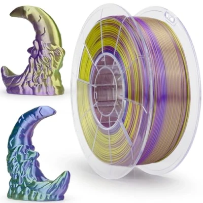 Afbeelding van ZIRO PLA Filament Triple Color Coextrusion Silk 3D Printer 1.75mm voor &amp; Pen, Multicolor Regenboog Filament, 1kg (2.2lbs), Groen en blauw Purper