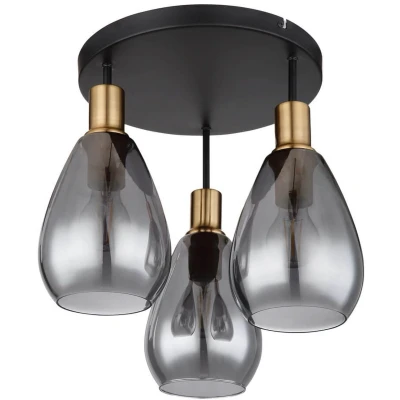 Afbeelding van Globo plafonniere Fanni zwart metaal 38 cm E27 fitting 15563 3D