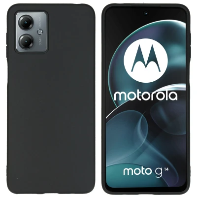 Afbeelding van Motorola Moto G14 Hoesje Siliconen en TPU (zacht) iMoshion Backcover/Softcase Zwart Telefoonhoesje