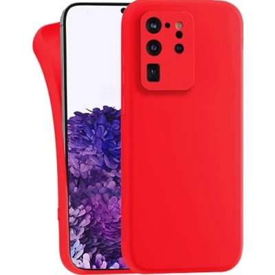 Afbeelding van MyGadget Silicone Case compatibel met Samsung Galaxy S20 Ultra duurzame beschermende TPU slanke Back Cover krasbestendig Mobile mat rood