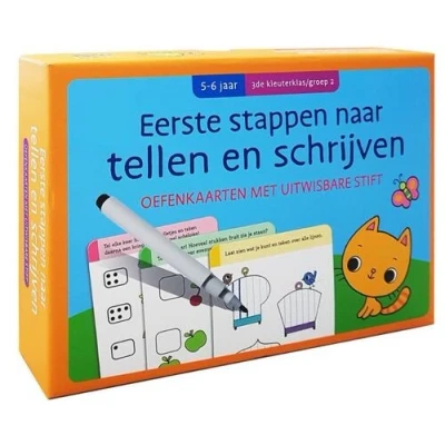 Afbeelding van Deltas Oefenkaarten met uitwisbare stift eerste stappen naar tellen en schrijven (5 6 jaar)