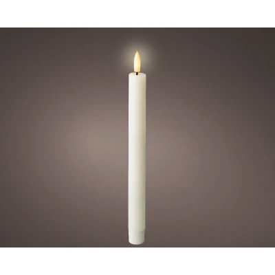 Afbeelding van Dinerkaarsset LED vlam 24cm wit 2 delig Met timer