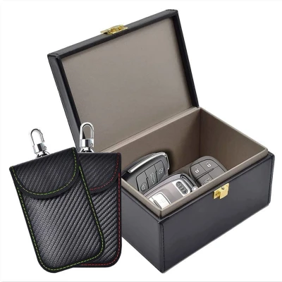 Afbeelding van Anti RFID Box Set van 2 Signaalafscherming Faraday tassen Autosleutel tassen, Keyless Entry diefstal