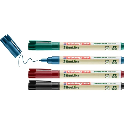 Afbeelding van edding 25/4 S Ecoline permanent marker set assorti 4 stuks 1mm