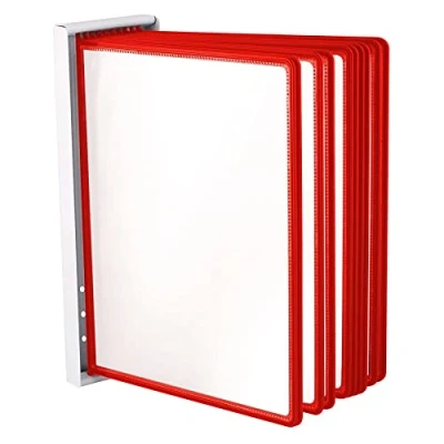 Afbeelding van Leviatan Wandzichtpaneelsysteem wandhouder voor zichtpanelen tafelsysteem van metaal schroeven aan de muur, in het magazijn, werkplaats, winkel, laboratorium + 10 rode zichtborden