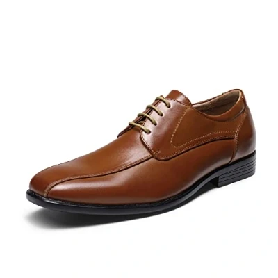 Afbeelding van Bruno Marc Herenkostuumschoenen, derby veterschoenen, zakelijke schoenen, formeel, modern, klassiek, bruin E, 47 EU