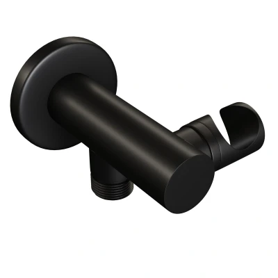 Afbeelding van Brauer Black Edition Wandhouder handdouchehouder geïntegreerde wateruitlaat mat zwart