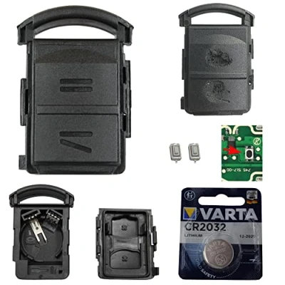 Afbeelding van Reparatieset voor autosleutel, met 2 knoppen + drukknoppen CR2032 batterij, compatibel Opel Corsa C Meriva A Combo Tigra B
