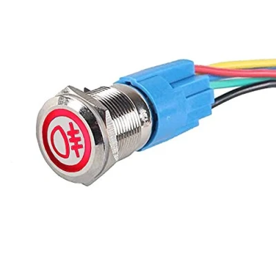 Afbeelding van ETOPARS Roestvrij Schaal 19mm 12V 5A Auto Vrachtwagen Tuimelschakelaar Drukschakelaar Schakelaar Rood Licht Achter Mistlicht Wipschakelaar AAN/UIT Waterdichte Stekker Draad