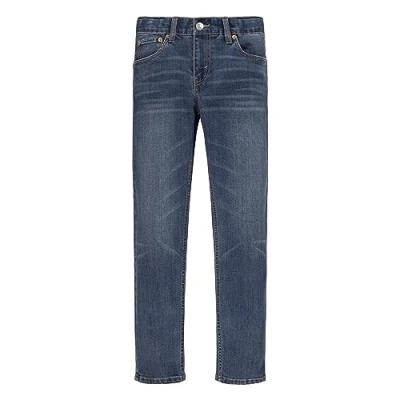 Afbeelding van Levi&#039;s Jongens 510 skinny jeans met gerafelde zoom en stretch in de kleur Indigo, maat: 176 = 16 label