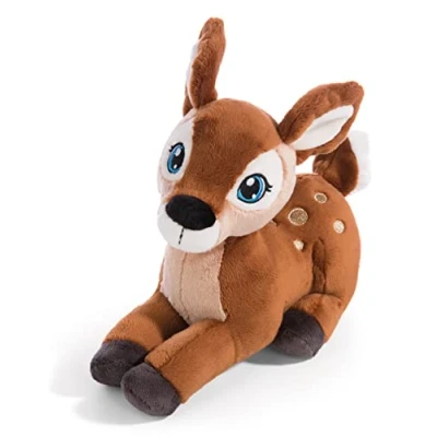 Afbeelding van zachte knuffel hertje Mala Magic 27cm bruin liggend Duurzaam zacht speelgoed gemaakt van pluche, schattig om mee te knuffelen en spelen, geweldig geschenkidee