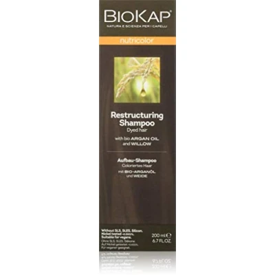 Afbeelding van BIOKAP Opbouwshampoo voor gekleurd haar met biologische arganolie en wilgenbast, eucalyptus, 200 ml