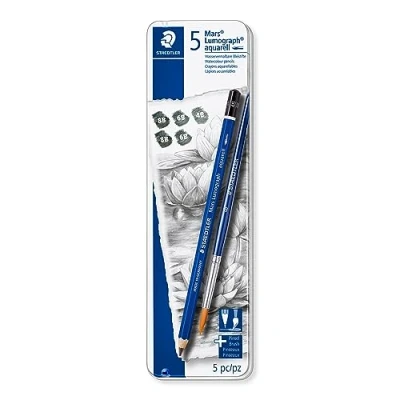 Afbeelding van Staedtler potlood Mars Lumograph Aquarel, zwart, doos van 6 stuks in g
