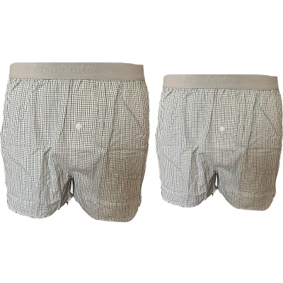 Afbeelding van Embrator 2 pack mannen Boxershort geweven katoen groen/wit/grijs XXL