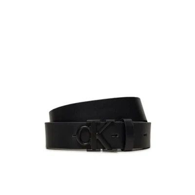 Afbeelding van Calvin Klein Jeans Mannen Ronde Mono Plaque LTHR Riem 35MM K50K512068 Vast, Zwart (zwart/zwart), 110, 110