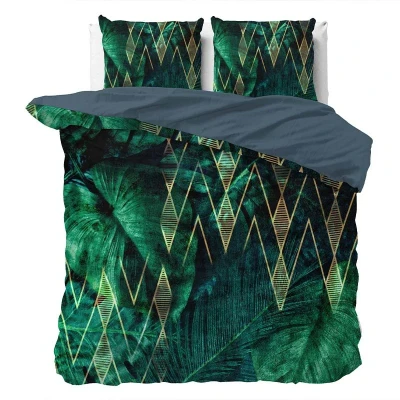 Afbeelding van Dekbedovertrek Valesca Lits Jumeaux (240x220 cm) Groen Polyester Dessin: Patroon Sleeptime Dekbed Discounter.nl