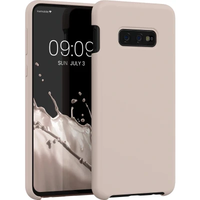 Afbeelding van kwmobile telefoonhoesje geschikt voor Samsung Galaxy S10e Hoesje met siliconen coating Smartphone case in kokosmelk