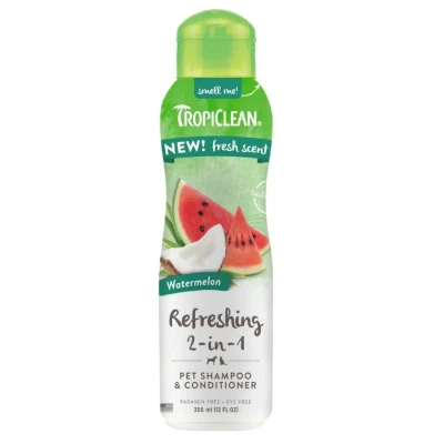 Afbeelding van TropiClean Watermelon Refreshing 2 in 1 Shampoo and Conditioner, 355 ML