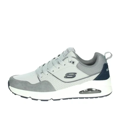 Afbeelding van Skechers UNO Sneakers voor heren, Grijs Duraleather/Suede/Mesh, 8.5 UK, Duraleather Suede Mesh, 42.5 EU