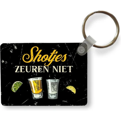 Afbeelding van Sleutelhanger Shotjes Drank Quotes Uitdeelcadeautjes Plastic Vaderdag cadeau Geschenk Cadeautje voor hem Tip Mannen