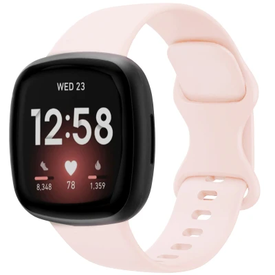 Afbeelding van Siliconen bandje voor de Fitbit Versa 4 / 3 Sense (2) Roze iMoshion En TPU (zacht)
