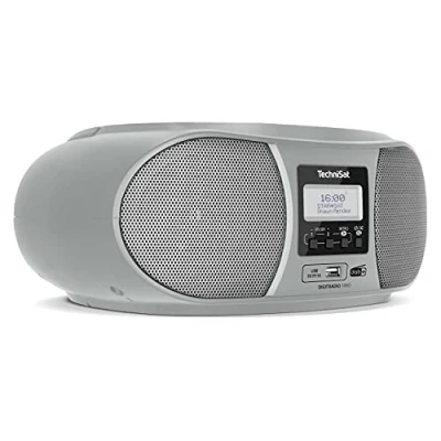 Afbeelding van TechniSat DIGITRADIO 1990 Radio/CD speler DAB+, VHF (FM) AUX, Bluetooth, CD, USB Acculaadfunctie, Wekfunctie Zilver