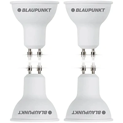 Afbeelding van Blaupunkt LED GU10 lamp spot reflector kamerverlichting 5 W vervanging voor 50 warmwit 2700 K ledlampen 450 lumen energie en kostenbesparend licht spotlight 4 pack