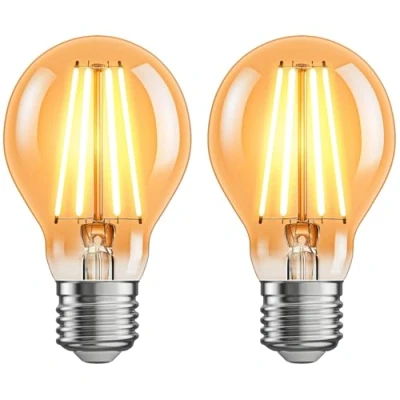 Afbeelding van ledscom.de 2 stuks E27 LED lamp, A60, extra warm wit (2400 K), 7 W, 778lm, 3 staps dimmer, goudkleurig