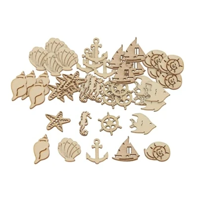Afbeelding van Wooden Shapes (45pcs) Bare Basics Nautical