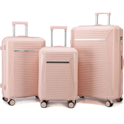 Afbeelding van Senella Luxe kofferset 3 delige Reiskoffer met wielen ABS Hardcase TSA slot design Beige