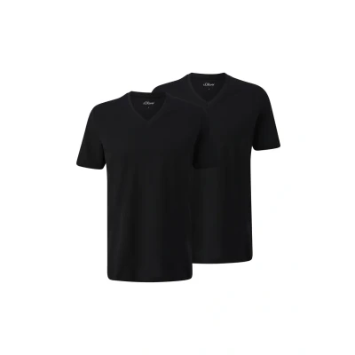 Afbeelding van s.Oliver 2 PACK Tshirt basic, Heren, Maat: Medium, Schwarz