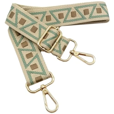 Afbeelding van Gekleurde schouderriem voor damestassen, brede tasriem, kakigroen, verstelbare met gouden karabijnhaak, duurzaam crossbody tas, handtas, doe het zelf schouderaccessoires