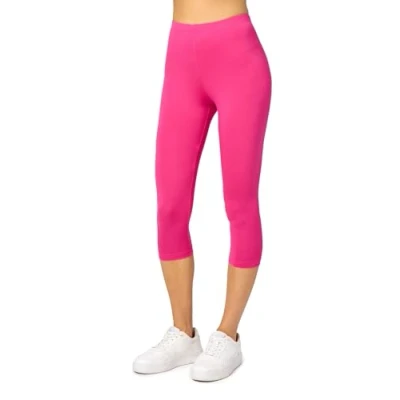 Afbeelding van Merry Style MS MS10 144 LE Dames Capri Leggings Sport Vrijetijdsbroek 3/4 Lengte Viscose Sporbroek Yogabroek Roze XS