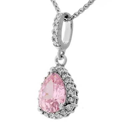 Afbeelding van Orphelia ZH 7226/PI Hanger Pink met Ketting 45 cm 925 Sterlingsilver Zirconium