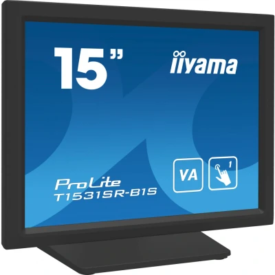 Afbeelding van Iiyama ProLite T1531SR B1S Touchscreen monitor Energielabel: E (A G) 38.1 cm (15 inch) 1024 x 768 Pixel 4:3 18 ms HDMI, DisplayPort, Audio Line out, VGA VA