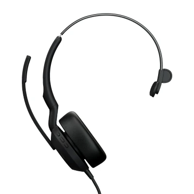 Afbeelding van Jabra Evolve2 50 bedrade mono headset met Air Comfort technologie, Noise cancelling mics en Active Cancellation MS Teams gecertificeerd, werkt alle andere platforms zwart