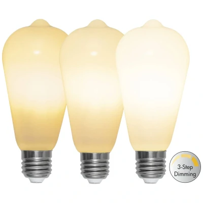 Afbeelding van LED lamp ST64 E27 6.5W 2700K opaal Cri90 600 300 60lm 3 staps dimbaar