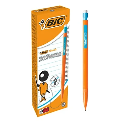 Afbeelding van BIC Matic Strong 0,9 mm HB Vulpotloden Verschillende Kleuren Lichaam, Doos van 12 Stuks