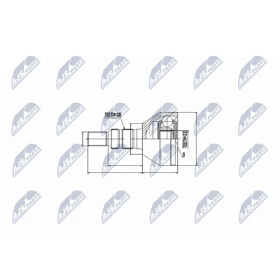 Afbeelding van Homokineet reparatie set, aandrijfas NTY NPZ DW 027