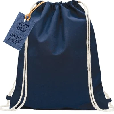 Afbeelding van katoenen sporttas 1 stuk 38 x 42 cm rugzak stoffen tas tas, jute OEKO TEX® geteste dames &amp; heren, kinder gymtas voor het schilderen van donkerblauw