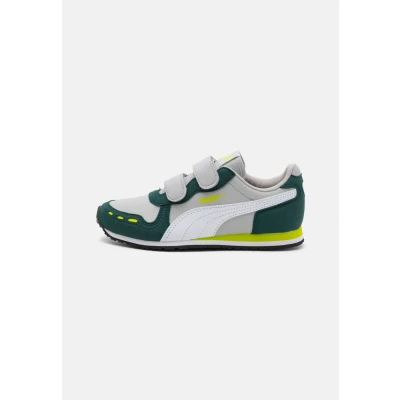 Afbeelding van Puma Cabana Racer 20 Unisex Sneakers laag voor kinderen, Maat: 34.5, Cool light gray/white/dark myrtle/lime smash Imitatieleer/ textiel