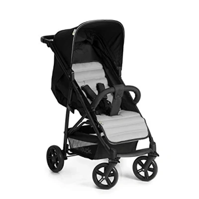 Afbeelding van Hauck 148372 Rapid 4 buggy tot 25 kg met ligstand vanaf geboorte, klein inklapbaar één hand, in hoogte verstelbare duwstang, grote mand, grijs (caviar)/zilver