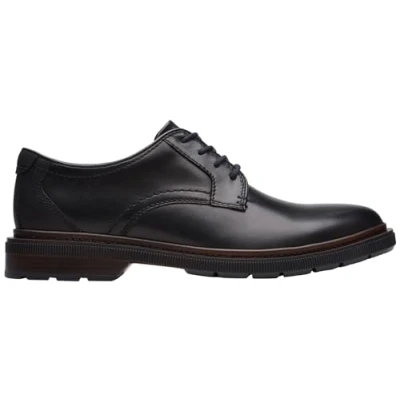 Afbeelding van Clarks Heren Burchill Derby, Zwart leer, 8 UK, leder, 42 EU